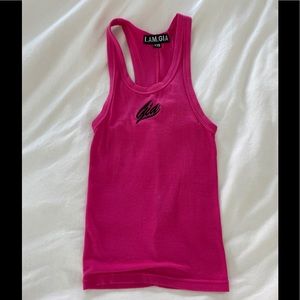 I Am Gia pink logo tank!